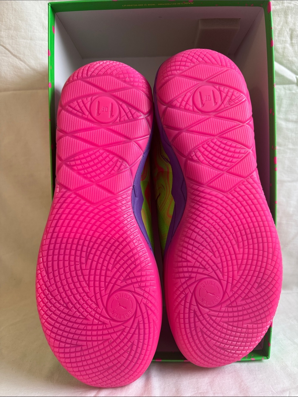 Puma Neon Green & Hot Pink Sneakers - Picture 2 of 5